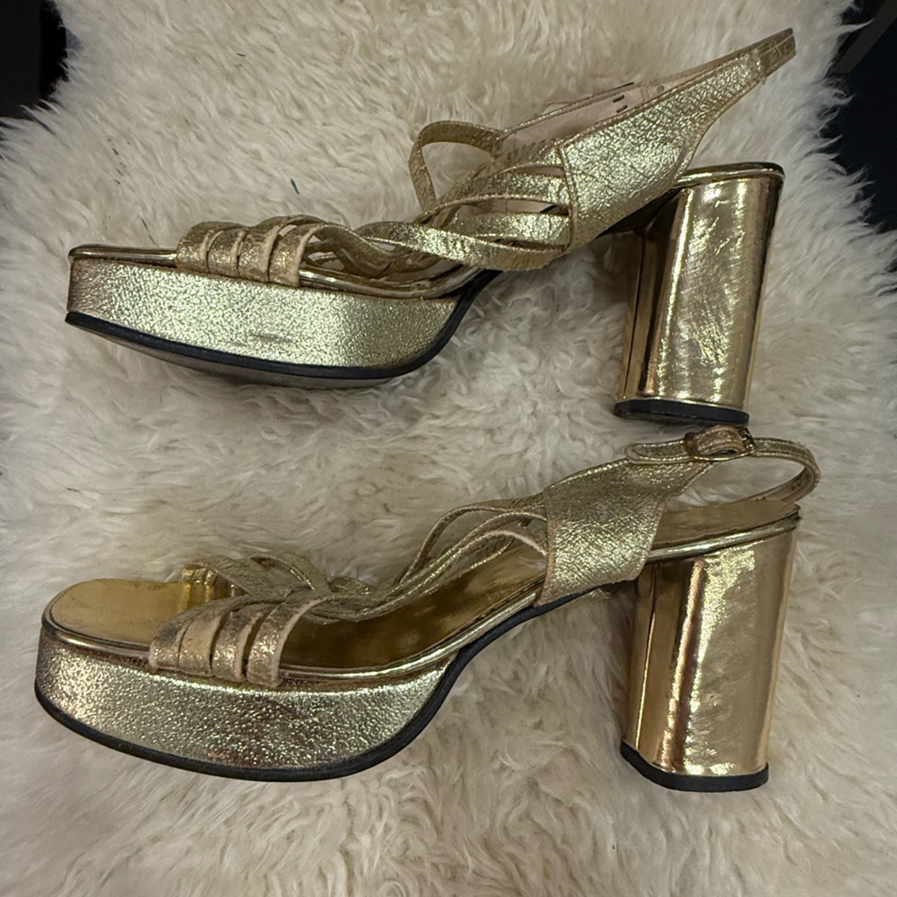 Funky 70s Gold Platform Heels